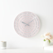 Roze Blush Vip Grijs Zilver Diamant Infinity Gemme Grote Klok (Huis)