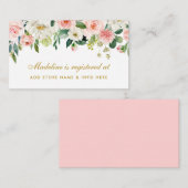 Roze Blush Vrijgezellenfeest Goud Registry Insert  Informatiekaartje (Voorkant / Achterkant)