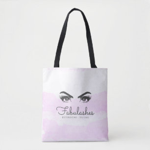 Roze Blush Watercolor Wimpers Service Tote Bag