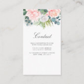 Roze Blush Waterverf Bloemen en groen Lijst Visitekaartje (Achterkant)