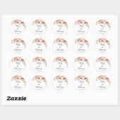 Roze Blush Waterverf Bloemen Envelope Zegel (Vel)