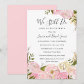 Roze Blush Waterverf Bloemen Gelofte Vernieuwing U Kaart (Voorkant / Achterkant)