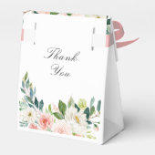 Roze blush waterverf bloemenbruiloft bedankdoosjes (Achterkant)