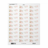 Roze Blush waterverf bloemmotief Etiket (Full Sheet)