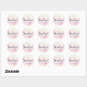 Roze Blush Waterverf Blooms Dank u Seal Ronde Sticker (Vel)