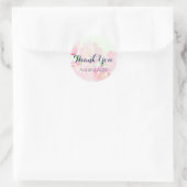 Roze Blush Waterverf Blooms Dank u Seal Ronde Sticker (Tas)