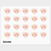 Roze Blush Waterverf Elegant Romantic Hart Sticker (Vel)