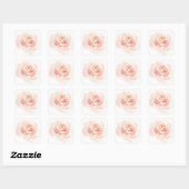 Roze Blush Waterverf Elegant Romantic Vierkante Sticker (Vel)