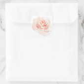 Roze Blush Waterverf Elegant Romantic Vierkante Sticker (Tas)