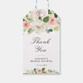 Roze blush waterverf floral vrijgezellenfeest cadeaulabel (Voorkant)