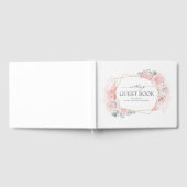 Roze Blush Waterverf Flowers Elegant Wedding Gastenboek (Volledig)