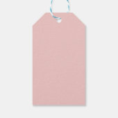 Roze blush waterverf geometrische bruiloft cadeaulabel (Achterkant)