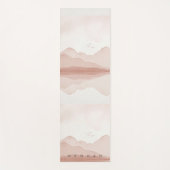 Roze Blush Waterverf Landschap Monogram Yogamat (Voorkant)