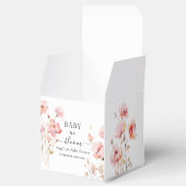 Roze Blush Waterverf Meadow Blooms voor Baby Bedankdoosjes (Geopend)