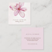 Roze blush waterverf petals trouwplanner vierkante visitekaartje (Voorkant / Achterkant)