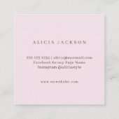 Roze blush waterverf petals trouwplanner vierkante visitekaartje (Achterkant)