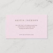 Roze blush waterverf petals trouwplanner visitekaartje (Achterkant)