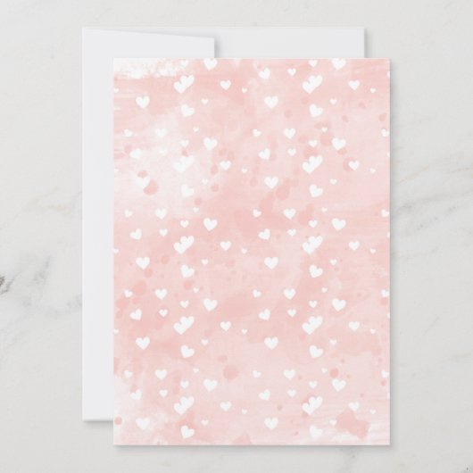 Roze blush Waterverf pony Save the Date Wedding (Achterkant)