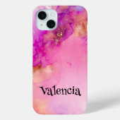 Roze Blush Waterverf Romance Gepersonaliseerde naa Case-Mate iPhone Case (Achterkant)