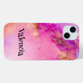 Roze Blush Waterverf Romance Gepersonaliseerde naa Case-Mate iPhone Case (Achterkant (horizontaal))