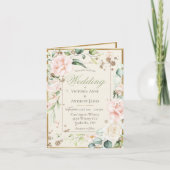 Roze Blush Waterverf Romantic Floral Wedding (Voorkant)