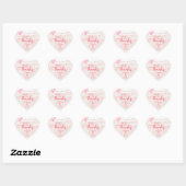 Roze Blush Waterverf Trouwliefde & Bedankt Favorie Hart Sticker (Vel)
