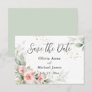 Roze Blush Waterverfrozen Opslagdatum Save The Date