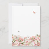 Roze Blush White Floral Butterfly Quinceanera Kaart (Achterkant)