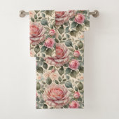 Roze Blush & White Giant Cabbage Rozen Bad Handdoek (Insitu)