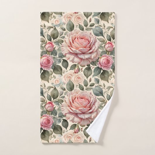 Roze Blush & White Giant Cabbage Rozen Bad Handdoek (Handdoek)