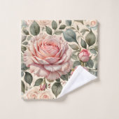 Roze Blush & White Giant Cabbage Rozen Bad Handdoek (Wasdoekje)