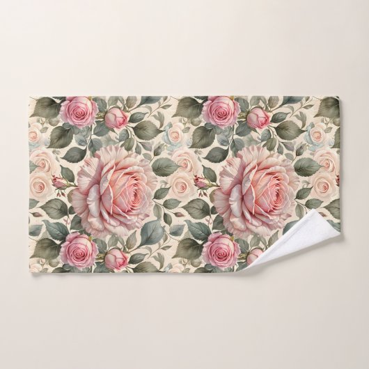 Roze Blush & White Giant Cabbage Rozen Bad Handdoek (Handdoek)