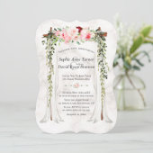 Roze blush Wild Bloom Flowers Canopy Weddenschap Kaart (Staand voorkant)
