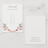 Roze Blush Wilde bloem Hairclip Pin display Visitekaartje (Voorkant / Achterkant)