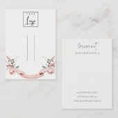 Roze Blush Wilde bloem Logo Hairclip beeldscherm Visitekaartje (Voorkant / Achterkant)