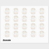 Roze Blush wilde bloemen Elegant Floral Hartelijk  Ronde Sticker (Vel)