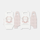 Roze blush Wilde Waterverf Crest Afstuderen Bedankdoosjes (Uitgevouwen)