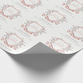 Roze blush Wilde Waterverf Crest Afstuderen Cadeaupapier (Hoek)