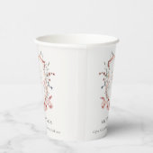 Roze blush Wilde Waterverf Crest Afstuderen Papieren Bekers (Rechts)