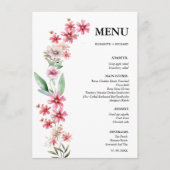 Roze blush Wildflower bruiloft Vrijgezellenfeest Menu (Voorkant)