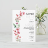 Roze blush Wildflower bruiloft Vrijgezellenfeest Menu (Staand voorkant)