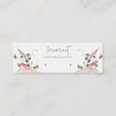 Roze blush Wildflower Lijn met lintstop Holder Mini Visitekaartje (Voorkant)