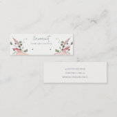 Roze blush Wildflower Lijn met lintstop Holder Mini Visitekaartje (Voorkant / Achterkant)