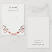 Roze blush Wildflower Lijnhouder met lint Visitekaartje (Voorkant / Achterkant)