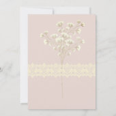 Roze Blush Wit Bloemen Natuur Bruiloft Uitnodiging (Achterkant)