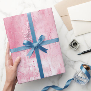 Roze Blush Witte Bruiloft Cadeaupapier