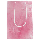 Roze Blush Witte Bruiloft Medium Cadeauzakje (Achterkant)