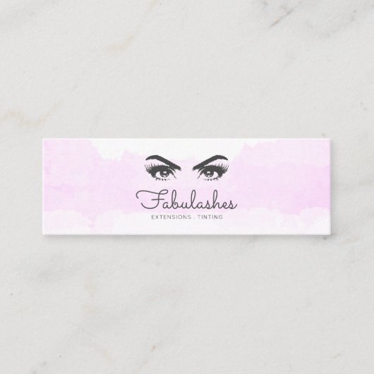 Roze Blush Witte Make-up Artiest Eyelash Service Mini Visitekaartje (Voorkant)