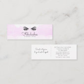 Roze Blush Witte Make-up Artiest Eyelash Service Mini Visitekaartje (Voorkant / Achterkant)