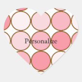 Roze Blush Witte Stippen Hart Sticker (Voorkant)